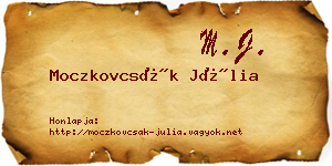 Moczkovcsák Júlia névjegykártya