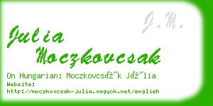 julia moczkovcsak business card